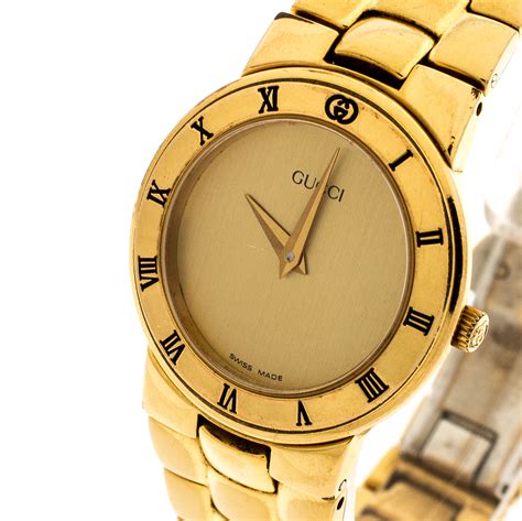 gucci watch all gold|Gucci gold watch women's.